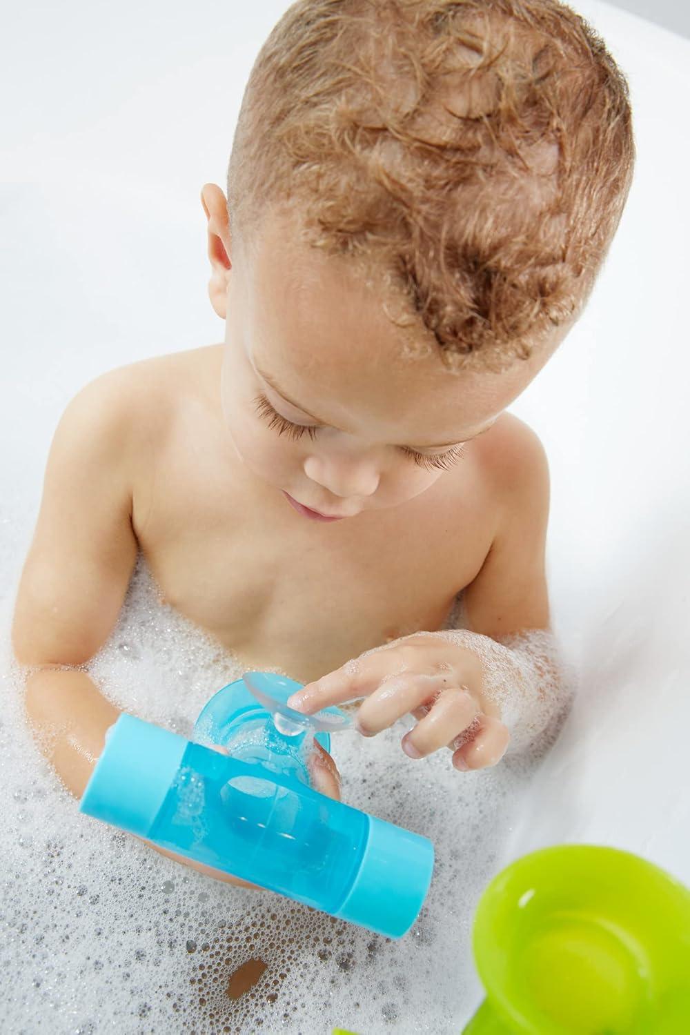 imageBoon Pipes Toddler Bath Toys  Interactive Toddler Sensory Toys  Suction Bath Toys for Hand Eye Coordination and Fine Motor Skills  Multicolored  5 Count Ages 12 Months and UpBlue