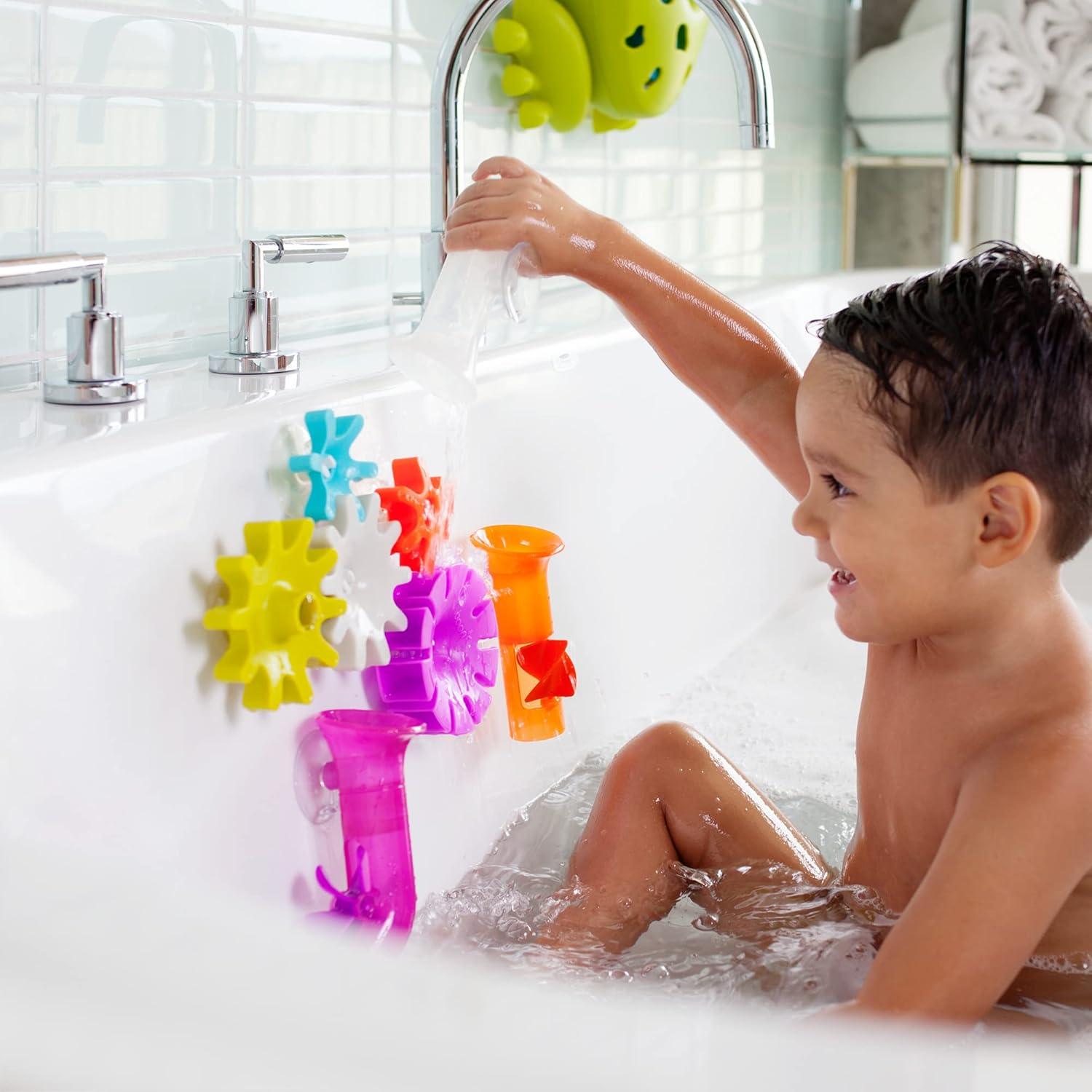 imageBoon Pipes Toddler Bath Toys  Interactive Toddler Sensory Toys  Suction Bath Toys for Hand Eye Coordination and Fine Motor Skills  Multicolored  5 Count Ages 12 Months and UpBlue