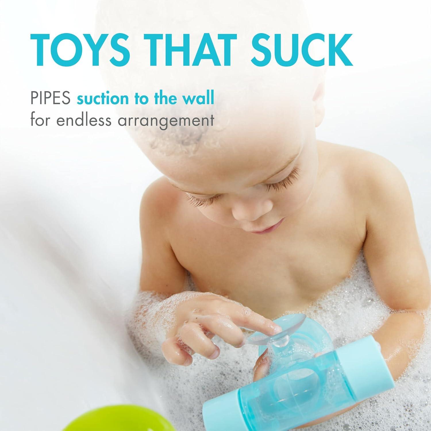 imageBoon Pipes Toddler Bath Toys  Interactive Toddler Sensory Toys  Suction Bath Toys for Hand Eye Coordination and Fine Motor Skills  Multicolored  5 Count Ages 12 Months and UpPurple