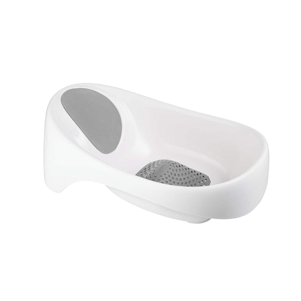 imageBoon Soak 3 Stage Baby Bathtub  Baby Bath Tub with Three Support Positions for Newborn to Toddlers  Color Changing Drain Plug for Ideal Bath Temperature  Gray  Ages 0 to 18 Months and UpWhite