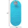 imageBoon GRIFFLE Textured Non Slip Baby Bath Tub Mat with Hanging Hook and Drain Holes GrayRipple