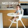 imageBoon GRUB Adjustable Baby High Chair  Convertible High Chair and Toddler Chair  High Chairs for Babies and Toddlers 6 Months to 6 Years  Dishwasher Safe  WhiteWhite Highchair