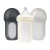 imageBoon Nursh Reusable Silicone Pouch Baby Bottles  Medium Flow Nipple  Silicone Baby Bottle Pouch and Nipple  Baby Feeding Essentials  Mint  36 Months  3 Count  8 OunceGray