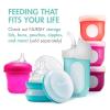imageBoon Nursh Reusable Silicone Pouch Baby Bottles  Medium Flow Nipple  Silicone Baby Bottle Pouch and Nipple  Baby Feeding Essentials  Mint  36 Months  3 Count  8 OunceMint