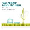 imageBoon Nursh Reusable Silicone Pouch Baby Bottles  Medium Flow Nipple  Silicone Baby Bottle Pouch and Nipple  Baby Feeding Essentials  Mint  36 Months  3 Count  8 OunceBlue