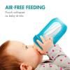 imageBoon Nursh Reusable Silicone Pouch Baby Bottles  Medium Flow Nipple  Silicone Baby Bottle Pouch and Nipple  Baby Feeding Essentials  Mint  36 Months  3 Count  8 OunceBlue