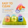 imageBoon Nursh Reusable Silicone Pouch Baby Bottles  Medium Flow Nipple  Silicone Baby Bottle Pouch and Nipple  Baby Feeding Essentials  Mint  36 Months  3 Count  8 OunceColor Block