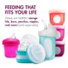 imageBoon Nursh Reusable Silicone Pouch Baby Bottles  Medium Flow Nipple  Silicone Baby Bottle Pouch and Nipple  Baby Feeding Essentials  Mint  36 Months  3 Count  8 OuncePink