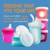 imageBoon Nursh Reusable Silicone Pouch Baby Bottles  Medium Flow Nipple  Silicone Baby Bottle Pouch and Nipple  Baby Feeding Essentials  Mint  36 Months  3 Count  8 OunceColor Block