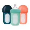 imageBoon Nursh Reusable Silicone Pouch Baby Bottles  Medium Flow Nipple  Silicone Baby Bottle Pouch and Nipple  Baby Feeding Essentials  Mint  36 Months  3 Count  8 OunceMint
