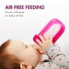 imageBoon Nursh Reusable Silicone Pouch Baby Bottles  Medium Flow Nipple  Silicone Baby Bottle Pouch and Nipple  Baby Feeding Essentials  Mint  36 Months  3 Count  8 OuncePink