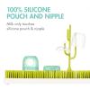 imageBoon Nursh Reusable Silicone Pouch Baby Bottles  Medium Flow Nipple  Silicone Baby Bottle Pouch and Nipple  Baby Feeding Essentials  Mint  36 Months  3 Count  8 OunceMint
