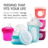 imageBoon Nursh Reusable Silicone Pouch Baby Bottles  Medium Flow Nipple  Silicone Baby Bottle Pouch and Nipple  Baby Feeding Essentials  Mint  36 Months  3 Count  8 OunceGray