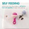 imageBoon PULP Silicone Baby Feeder  1 Count  Pink and Blush  Soft Silicone Vegetable and Fruit Feeders  Teething Baby Essentials