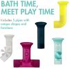 imageBoon Pipes Toddler Bath Toys  Interactive Toddler Sensory Toys  Suction Bath Toys for Hand Eye Coordination and Fine Motor Skills  Multicolored  5 Count Ages 12 Months and UpGray