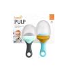 imageBoon Pulp Silicone Baby Fruit Feeder  Soft Silicone Baby Feeding Set  Fruit and Vegetable Baby Led Weaning Supplies  Baby Feeding Essentials  BlueMustard and GrayMint  2 CountBlueGray
