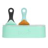 imageBoon Pulp Silicone Baby Fruit Feeder  Soft Silicone Baby Feeding Set  Fruit and Vegetable Baby Led Weaning Supplies  Baby Feeding Essentials  BlueMustard and GrayMint  2 CountMint