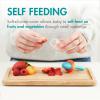 imageBoon Pulp Silicone Baby Fruit Feeder  Soft Silicone Baby Feeding Set  Fruit and Vegetable Baby Led Weaning Supplies  Baby Feeding Essentials  BlueMustard and GrayMint  2 CountBlueGray