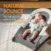 imageBoon Slant Portable Baby Bouncer  Folding Baby Seat for Infants  Lightweight Portable Baby Chair with Machine Washable Fabric and 3Point Harness  Dark GreenGray