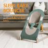 imageBoon Slant Portable Baby Bouncer  Folding Baby Seat for Infants  Lightweight Portable Baby Chair with Machine Washable Fabric and 3Point Harness  Dark GreenDark Green