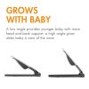 imageBoon Slant Portable Baby Bouncer  Folding Baby Seat for Infants  Lightweight Portable Baby Chair with Machine Washable Fabric and 3Point Harness  Dark GreenGray