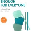 imageBoon Snug Straw Universal Silicone Straw Lids  Multi 3pk PinkGreen