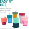 imageBoon Snug Straw Universal Silicone Straw Lids  Multi 3pk PinkGreen