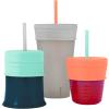 imageBoon Snug Straw Universal Silicone Straw Lids  Multi 3pk PinkMint