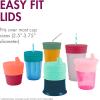 imageBoon Snug Straw Universal Silicone Straw Lids  Multi 3pk PinkPink