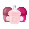 imageBoon Nursh Reusable Silicone Pouch Baby Bottles  Medium Flow Nipple  Silicone Baby Bottle Pouch and Nipple  Baby Feeding Essentials  Mint  36 Months  3 Count  8 OuncePink