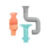 imageBoon Tubes Toddler Bath Toys  Bathtub Building Toys with Suction Cups  Toddler Sensory Toys and Bathtub Essentials  Gray  3 Count  Kids Ages 12 Months and UpGray