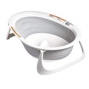 imageBoon NAKED 2Position Collapsible Baby Bathtub Recline or Sit Up for Infants and Toddlers  Gray