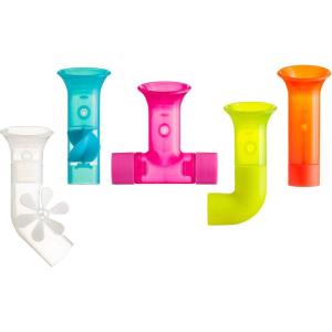 imageBoon Pipes Toddler Bath Toys  Interactive Toddler Sensory Toys  Suction Bath Toys for Hand Eye Coordination and Fine Motor Skills  Multicolored  5 Count Ages 12 Months and UpBlue
