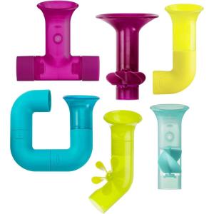 imageBoon Pipes Toddler Bath Toys  Interactive Toddler Sensory Toys  Suction Bath Toys for Hand Eye Coordination and Fine Motor Skills  Multicolored  5 Count Ages 12 Months and UpPurple