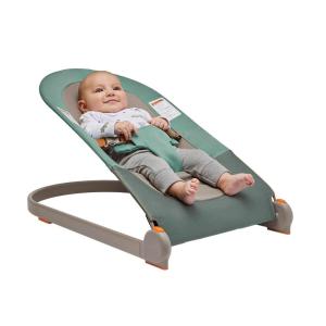 imageBoon Slant Portable Baby Bouncer  Folding Baby Seat for Infants  Lightweight Portable Baby Chair with Machine Washable Fabric and 3Point Harness  Dark GreenDark Green