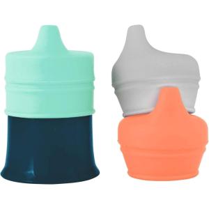 imageBoon Snug Silicone Sippy Cup Lids  Convert Kids Cups or Toddler Cups into Sippy Cups  Toddler Feeding Supplies  3 Count  MultiMint