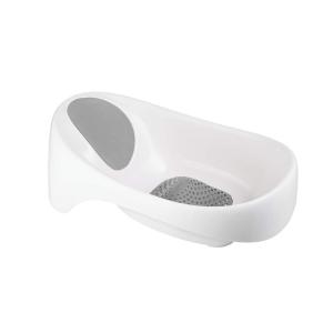 imageBoon Soak 3 Stage Baby Bathtub  Baby Bath Tub with Three Support Positions for Newborn to Toddlers  Color Changing Drain Plug for Ideal Bath Temperature  Gray  Ages 0 to 18 Months and UpWhite
