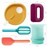 imageBoon Intro Toddler Food Prep Set  Kids Kitchen Tools  5 Unique Toddler Kitchen Accessories Includes Spatula Egg Cracker Chopper Measuring Cup Bowl  Ages 3 Years