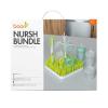 imageBoon NURSH Silicone Bottles and Grass Bundle Bottles ampamp Cleaning Accessories Starter SetSquare Drying Rack with Bottles