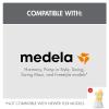 imageBoon Nursh Narrow Neck Pump Adapter for Medela Pumps to Nursh Bottles 2 Pack White