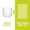 imageBoon Nursh Reusable Replacement Pouch with Collapsible Silicone Pouch Design  Everyday Baby Essentials  Stage 1 Slow Flow Bottles  Gray  4 Oz4 Ounce