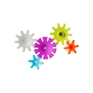 imageBoon Cogs Baby Bath Toys  Spinning Gear Themed Sensory Baby Toys for Bathtub  Suction Toys for Bathtub Walls  Multicolored  5 Count  Ages 12 Months and UpPink