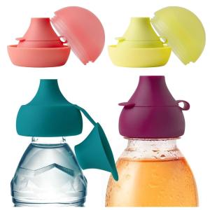 imageBoon Snug Sip Universal Water and Juice Silicone Bottle Toppers  Soft Spout Conversion Caps with Spill Proof Valves  Silicone Bottle Covers for Travel  Includes 4 Bottle Toppers and 4 Cases