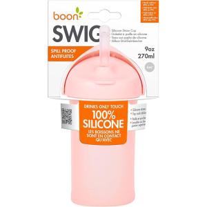 imageBoon Swig Insulated Silicone Straw Sippy Cup  Flip Top Spill Proof Toddler Straw Cups  Baby and Toddler Feeding Supplies  Baby Travel Essentials  9 Oz  MintPink