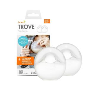 imageBoon Trove Silicone Manual Breast Pump Set  Hands Free Breast Milk Collector  Includes Polyester Travel Pouch  Breastfeeding Essentials  2 Count2 Count w Travel Pouch