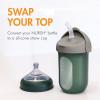 imageBoon Nursh Baby Bottle Gift Set  Baby Feeding Essentials for New Moms  Includes 4 Oz and 8 Oz Baby Bottles Storage Lids Fast Flow Nipples Storage Buns Straw Lid and Mod Baby Bottle Brush Set