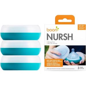 imageBoon Baby Bottle Storage Buns  Travel Holders for Nursh Bottles  Blue and White 3 CountBluewhite