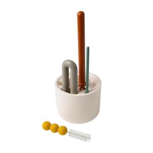 imageBoon Mod Baby Bottle Brushes  Includes Bottle Cleaner Brush Straw Cleaner Brush Nipple Brush and Detail Brush for Baby Bottles  Baby Bottle and Straw Brush Cleaning Set  Deco  4 Count