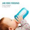 image:imageBoon Nursh Reusable Silicone Baby Bottles with Collapsible Pouch  Stage 1 Slow Flow  Gray amp Blue  4 Oz  3 Count EachGray