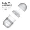 image:imageBoon Nursh Reusable Silicone Baby Bottles with Collapsible Pouch  Stage 1 Slow Flow  Gray amp Blue  4 Oz  3 Count EachGray